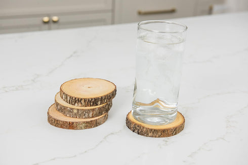 Lipper International Acacia Tree Bark Coasters, Set of 4