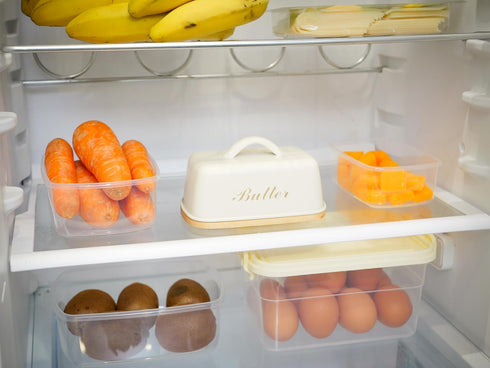 Plexon Counter Counter Metal Butter Dish with Lid and Handle, Covered Butter Dish Airtight, Cute Butter Keeper