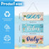 Hotop Beach Sign Decor, Hanging Sea Decorations with Starfish and Seahorse Wall Plaque for Elegant Beach Decoration