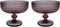 Vintage Strips Embossed Glass Footed Dessert Bowl, 9 oz Dark Purple Ice Cream Bowl, Set of 2 for Home Party