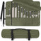 Chef Knife Roll Bag, Waterproof Waxed Canvas Case Holds Knives, Adjustable Strap, 11 Knife Slots, Large Zippered Pocket