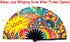 Amajiji Large Folding Hand Rave Fan, Popping Fan for Line Dancing, Party, Decoration, Festival (Dream Flower)