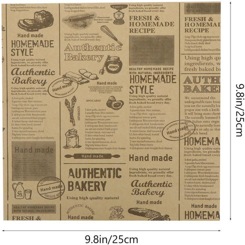 DOITOOL 50 Sheets Parchment Paper - Greaseproof Wax Paper for Food, Vintage Craft Paper for Baking