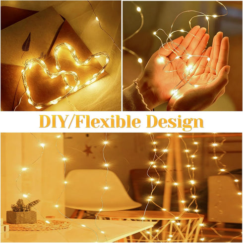 Flechllary 200 67Ft Outdoor,8 LED Fairy Lights Battery Operated with RemoteWaterproof String Lights for Indoor & Modes