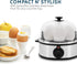 Elite Gourmet EGC648 Electric Poacher, 7 Egg Boiler Cooker with Auto Shut-Off, Stainless Steel, BPA Free