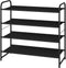 Simple Trending 4-Tier Stackable Shoe Rack, Expandable & Adjustable Fabric Shoe Shelf
