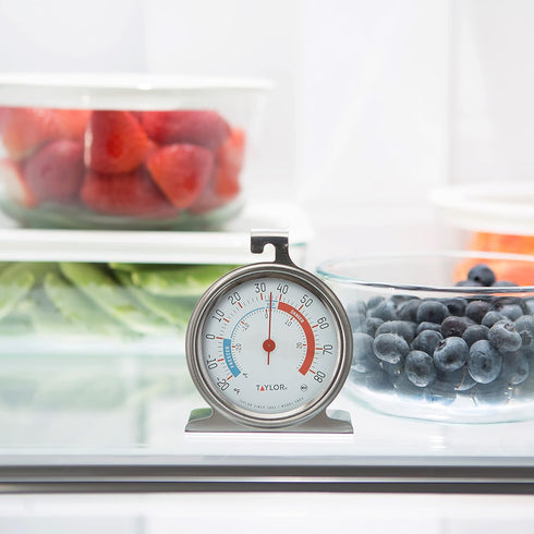 Taylor 5924 Large Dial Kitchen Refrigerator and Freezer Analog Thermometer, 3-Inch Dial, Silver Finish
