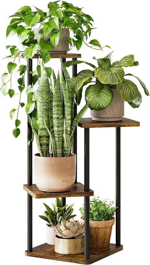 GENTINGBRO Tall Plant Stand Indoor 4 Tiered Plant Shelf for Multiple Plants