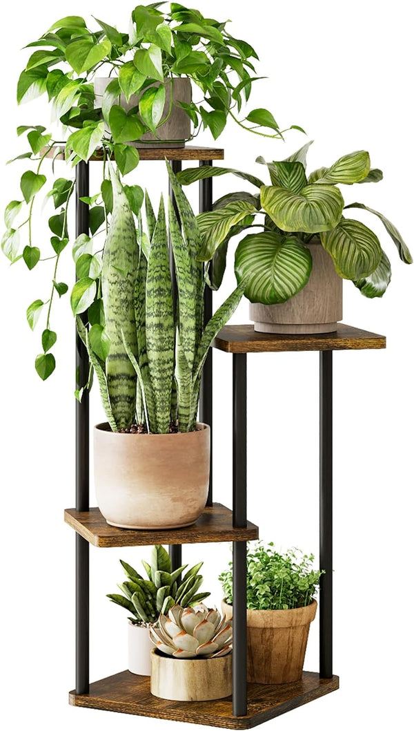 GENTINGBRO Tall Plant Stand Indoor 4 Tiered Plant Shelf for Multiple Plants