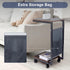 comfoyar C Shaped End Table with Wheels, Small Side Table for Couch with Storage Bag, Slide Under Sofa Side Table TV