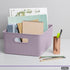 Superio Ribbed Collection - Decorative Plastic Open Home Storage Bins Organizer Baskets, Lilac Purple (Set of 3) 1