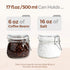 6-Pack 17oz Set ComSaf Short Glass Jars for Drawers, Small Airtight Food Canisters for Spices, Nuts & Kids Snacks, Pint