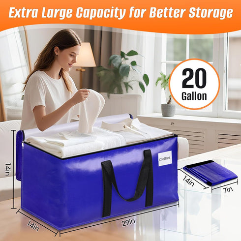 8-Pack Backpack 20 Gallons-76 FabSpace Moving Bags with Straps & Carry Handles, L Heavy Duty Storage Totes for Space