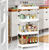 SPACEKEEPER 4-Tier Mobile Shelving Unit, Bathroom Rolling Cart Utility Storage Organizer Shelf for Kitchen, Living