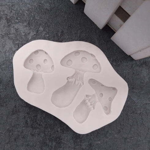 White Mushroom Silicone Mold, Chocolate Candy Clay Mold for DIY Dessert, Handmade Cupcake Decor, Baking Tool
