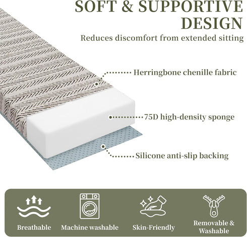 75D Custom Size Bench Cushion, Custom Bench Cushions for Indoor Furniture, Foam Furniture Window Seat Cushion