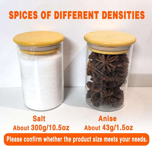 GPOVVIMX 12 191 8.5oz Pcs Glass Spice Jars with Bamboo Airtight Lids and Labels - Small Food Storage Containers