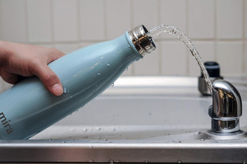 MIRA 17 oz Insulated Water Bottle - Stainless Steel Cola Shape Thermos - Double Wall Flask (24Hr Cold/12Hr Hot) - Pearl