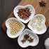 Ceramic Heart Shape Sauce Dish, Mini Seasoning Dishes, Sushi Dipping Bowl, Set of 4 (White)