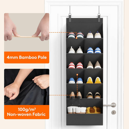 6 11 Closet, 12 Lifewit Tier Over the Door Shoe Organizer with Large Deep Pockets, Fabric Hanging Shoes Shelf for Dorm