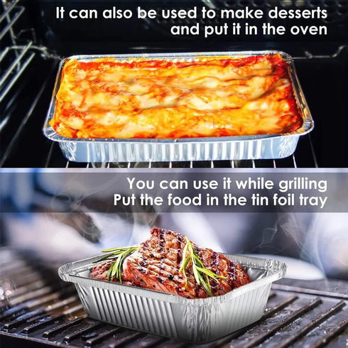 Aluminum Pans 9x13 Disposable Foil Pans, 10 Pack Half Size Deep Steam Table Pans for Baking, Cooking, Roasting, Serving