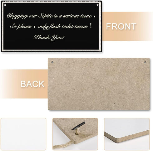 Thank You Sign Only Flush Tissue Hanging Bathroom Plaque, 12 inch by 6 inch, Toilet Wall Door Decor
