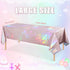 Pascliyna 6 Pack 54x108 Inch Iridescent Light Pink Tablecloth for Parties, Pastel Pink Holographic Plastic Table Cover