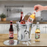 YOUEON 4L Ice Bucket with Scoop and Lid, Galvanized Metal Double Walled Wine Chiller for Parties, Silver