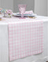 60 Inches 100% 14 60 Inch Summer Solino Home Linen Gingham Table Runner - Pure Linen Marshmellow Pink Checkered Table