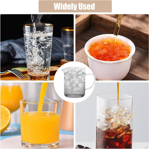 400ml Nozzle Coffee(400ML) Heat Resistant Glass Measuring Cup, Clear Glass Drinking Container with V Shaped Microwave
