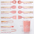 Silicone Cooking Utensil Set, 12 Pieces with Wooden Handles, Kitchen Spatula Sets with Holder Spoon Turner Tongs