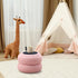 Mxfurhawa Storage Ottoman,Soft Teddy Velvet Upholstered Footrest,Mordern Round Footstool with Macaron Shape,Side Tabble