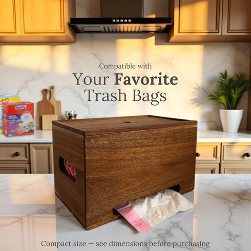 13-Gallon Trash Bag Holder Dispenser Storage for Under Sink, Kitchen, and Laundry Room with Wall Mount Option