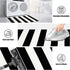 LEEVAN Black and White Rug, 2 x 3 Washable Cotton Woven Front Porch Mat, Layered Indoor/Outdoor Welcome Rug