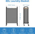 80L GRANNY SAYS Slim Laundry Hamper with Silent Brake Wheels, Sturdy Metal Frame & Handle, Rolling Laundry Basket