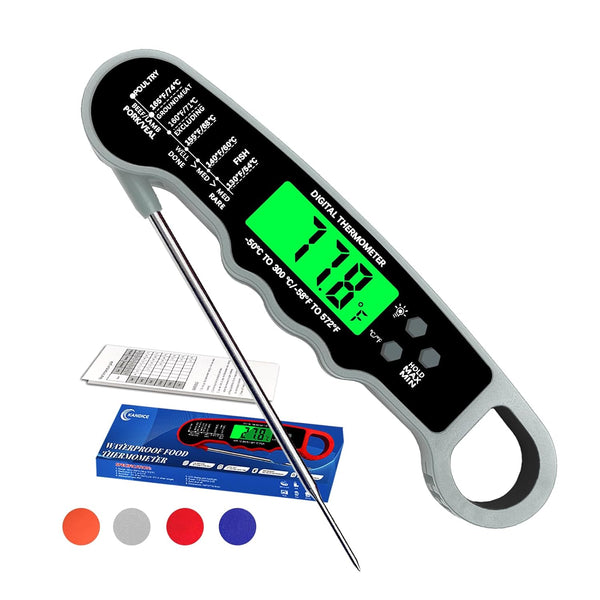 Digital Meat Thermometer, IP67 Waterproof Food Thermometer for Cooking, Instant Read with Backlight & Magnet