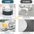 6 Set, 4 Inches Pcs Glass Mirrored Coasters for Drinks with Holder, Mckanti Crushed Diamond Coaster Silver Crystal Wine