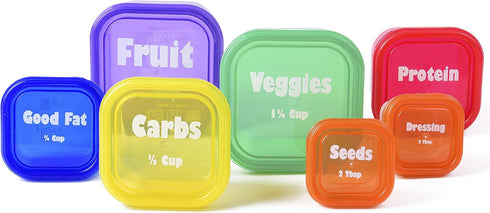 Portion Control Containers DELUXE Kit (28-Piece) with COMPLETE GUIDE + 21 DAY PLANNER + RECIPE eBOOK