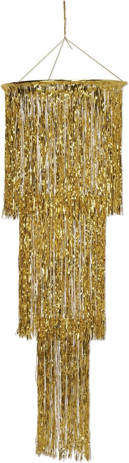 Beistle 4-ft 3-Tier Shimmer Chandelier, Gold (57510-GD)