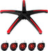 VEVOR Office Chair Base Replacement, 28", 2500 lbs Static Load, Heavy Duty Desk Chair Base with 5 Casters, Black + Red