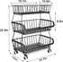 Mchoter 3-Tier Potatoes,1 Pack Rolling Pantry Floor Organizer, Stackable Pantry Storage Cart with Wheels, Metal Wire