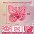 2-Tier Butterfly Wall Shelf - Nursery Decor Pink Floating Corner Shelves, Cute Wall Display Rack Bookshelf for Kids