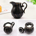 Set, 1 (12 OZ), 1 (8 OZ), Set, DUJUST Black Cream & Sugar Luxury British Design in Golden Trims, Sugar Bowl with Lid