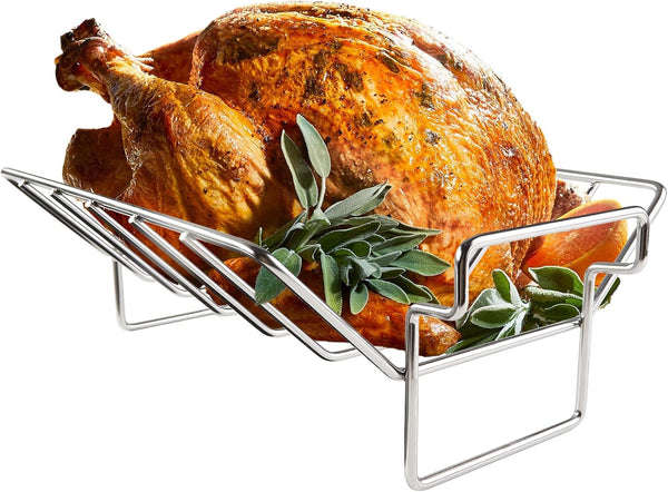 BONPAZ Rib and Roast Rack for Big Green Egg, Turkey Roasting Rack for