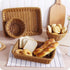 Yarlung 2 Pack Poly Wicker Woven Bread Basket, 15.7 Inch Rectangular Food Serving Holders for Kitchen, Brown