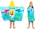 Franco Baby Shark Soft Cotton Terry Hooded Towel Wrap, 24 in x 50 in, Kids Bath/Pool/Beach