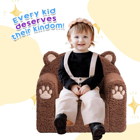 1-6, ALIMORDEN Animal Kids Chair,Sherpa Soft Kids Chair with Washable Cover, Comfy Kids Armchair for Toddlers Ages