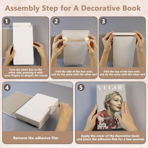 Aiwellkay 5 PCS Decorative Books for Home Decor, Beauty Fake Books for Decoration, Coffee Table Decor, Aesthetic Shelf