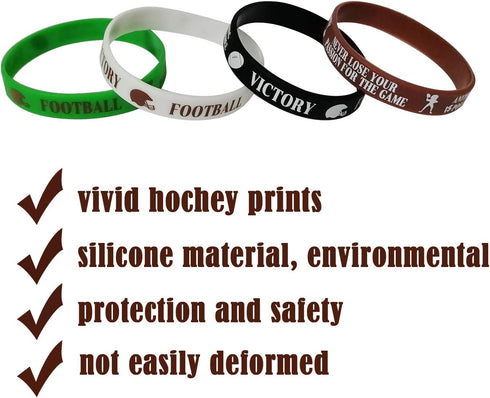 36 PCS Football Motivational Rubber Bracelets - Super Bowl Sports Birthday Party Favors Decorations
