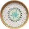 Round Rattan Tray Home Decor, 12'' Wicker Serving Tray with Mother of